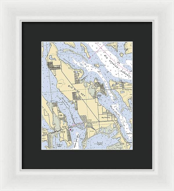 Big Pine Key-florida Nautical Chart - Framed Print