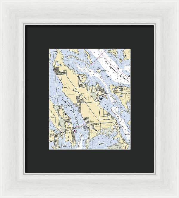 Big Pine Key-florida Nautical Chart - Framed Print