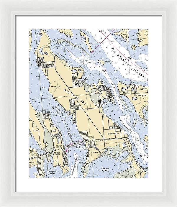 Big Pine Key-florida Nautical Chart - Framed Print