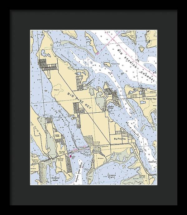 Big Pine Key-florida Nautical Chart - Framed Print