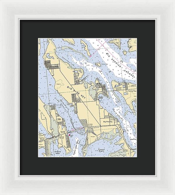 Big Pine Key-florida Nautical Chart - Framed Print