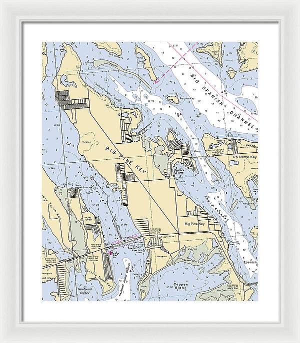 Big Pine Key-florida Nautical Chart - Framed Print