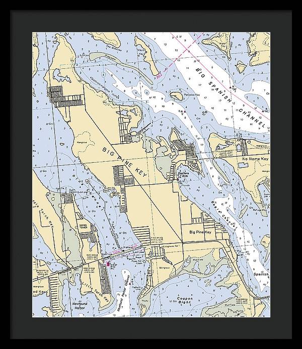 Big Pine Key-florida Nautical Chart - Framed Print