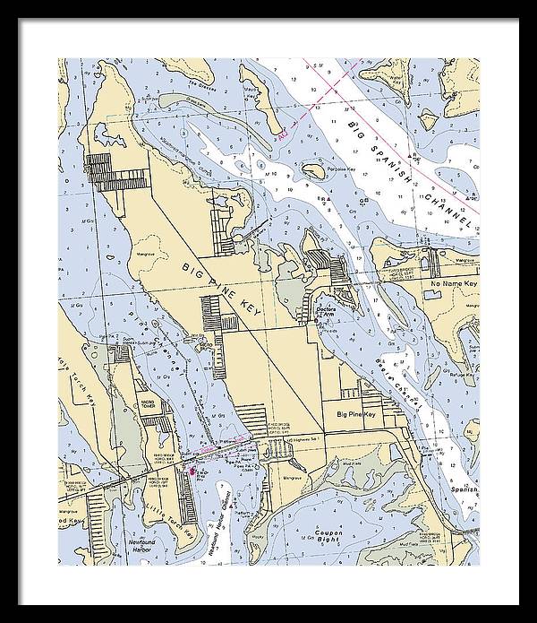 Big Pine Key-florida Nautical Chart - Framed Print