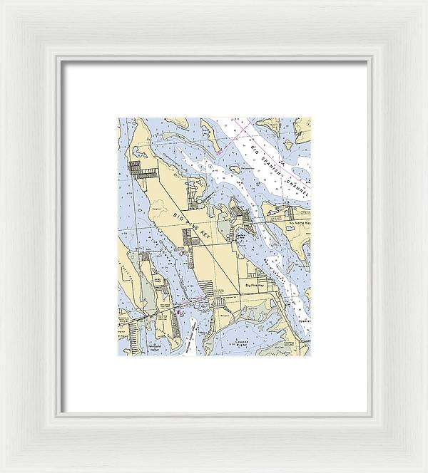 Big Pine Key-florida Nautical Chart - Framed Print