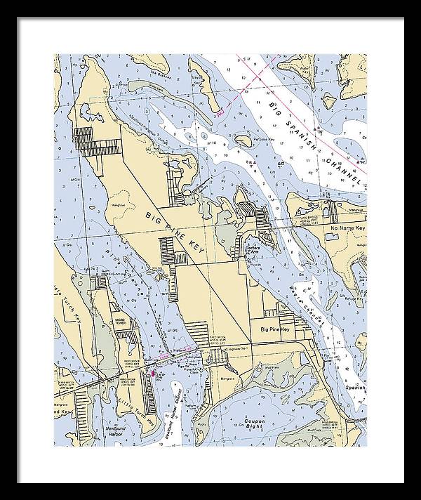 Big Pine Key-florida Nautical Chart - Framed Print