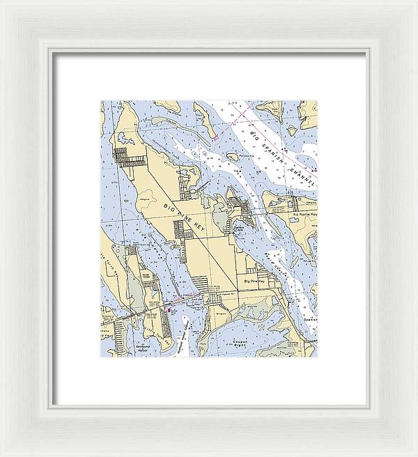 Big Pine Key-florida Nautical Chart - Framed Print