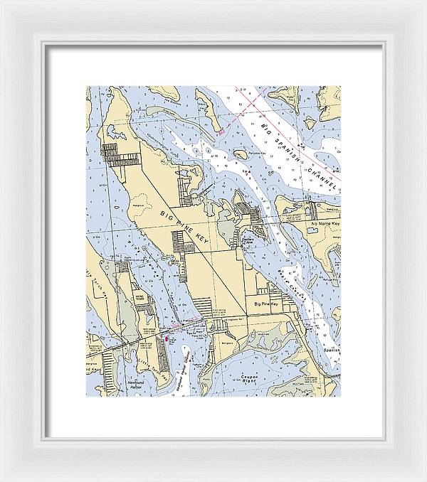 Big Pine Key-florida Nautical Chart - Framed Print