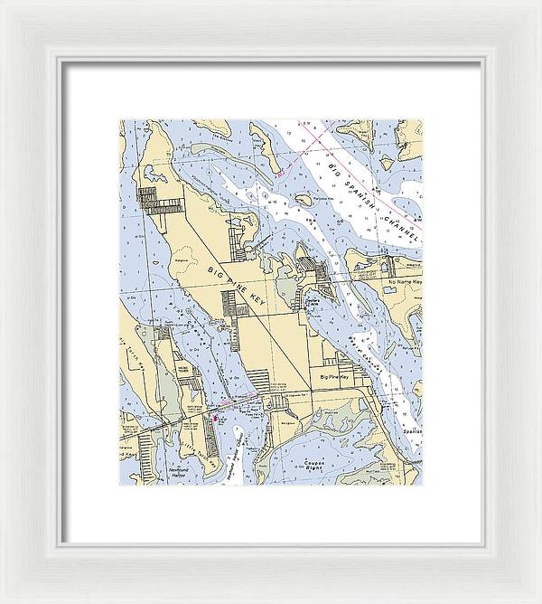 Big Pine Key-florida Nautical Chart - Framed Print