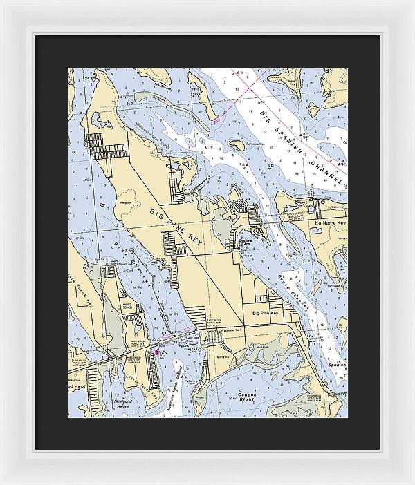 Big Pine Key-florida Nautical Chart - Framed Print