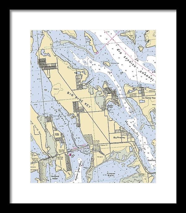 Big Pine Key-florida Nautical Chart - Framed Print