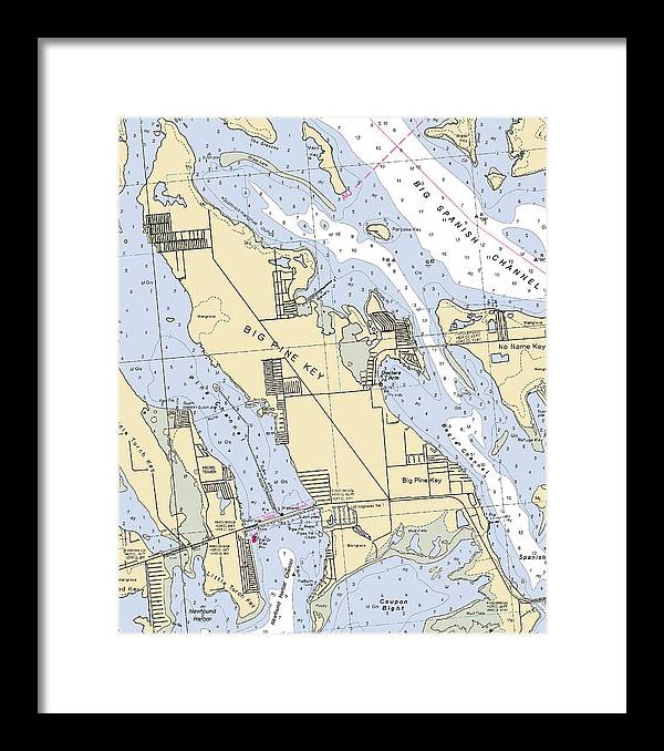 Big Pine Key-florida Nautical Chart - Framed Print