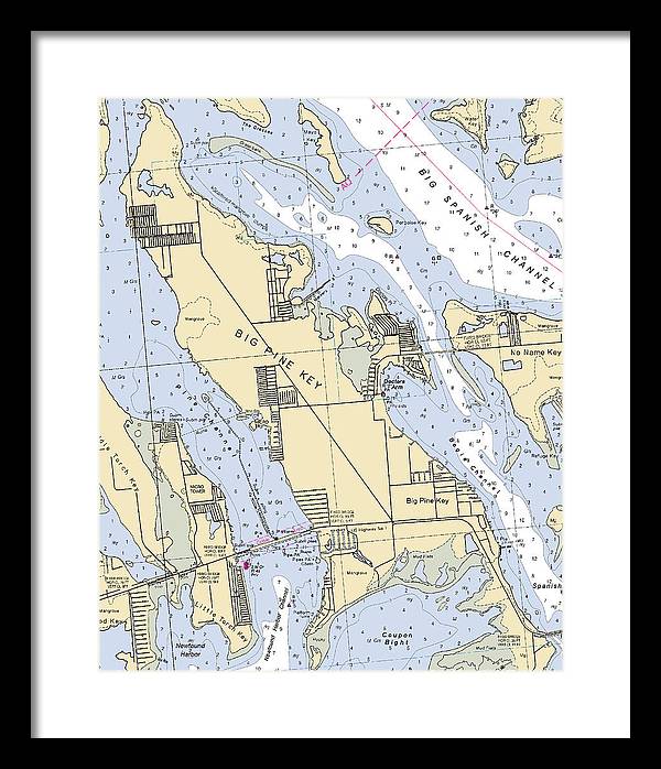 Big Pine Key-florida Nautical Chart - Framed Print