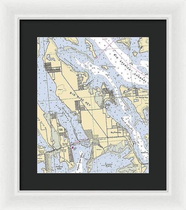 Big Pine Key-florida Nautical Chart - Framed Print