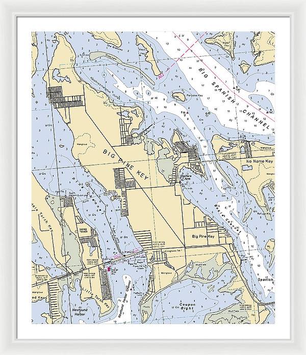 Big Pine Key-florida Nautical Chart - Framed Print