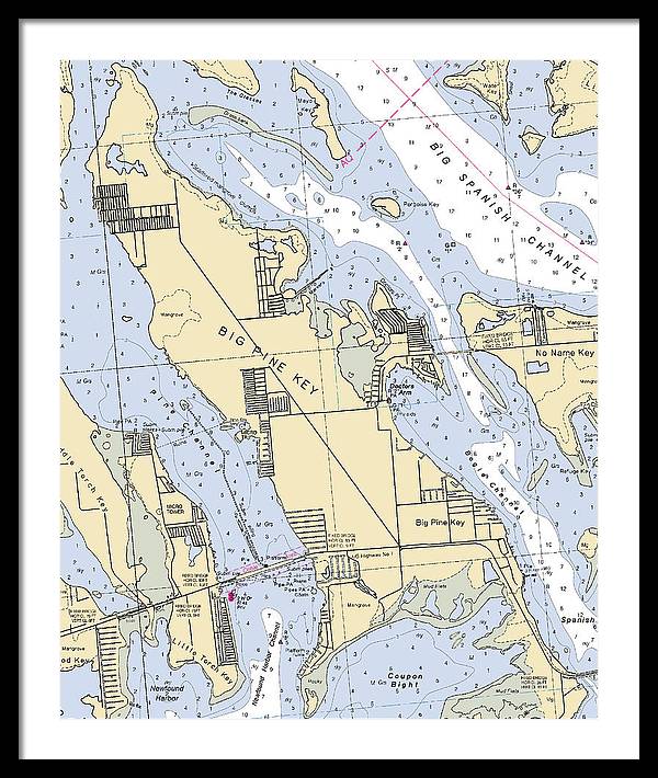 Big Pine Key-florida Nautical Chart - Framed Print