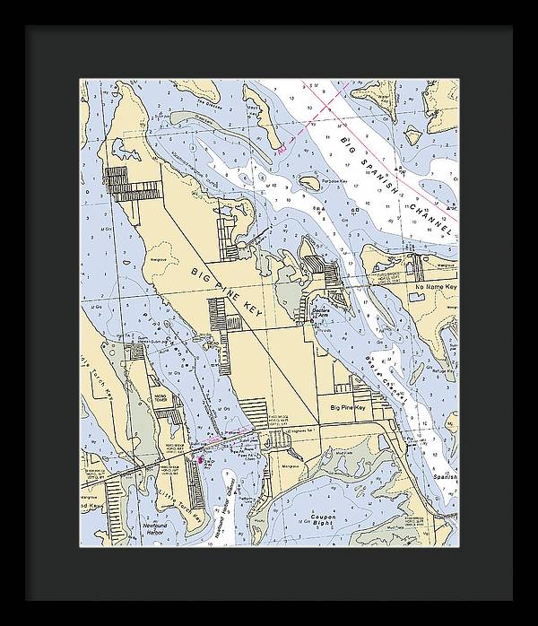 Big Pine Key-florida Nautical Chart - Framed Print