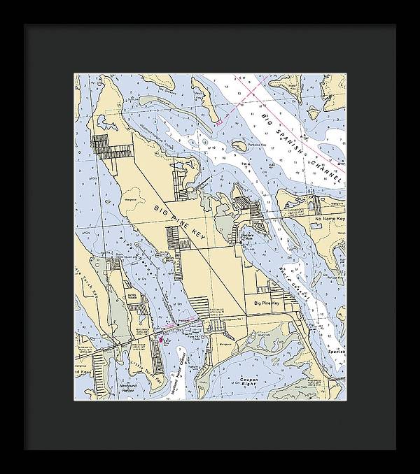 Big Pine Key-florida Nautical Chart - Framed Print