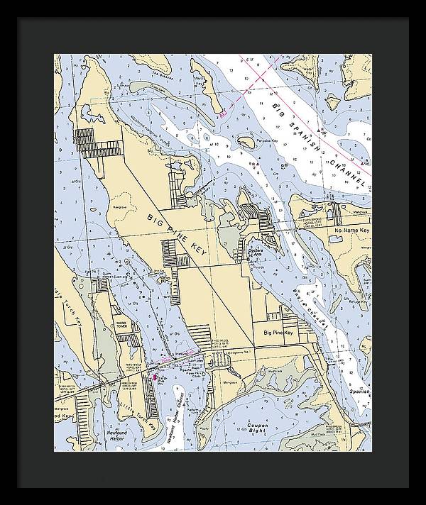 Big Pine Key-florida Nautical Chart - Framed Print