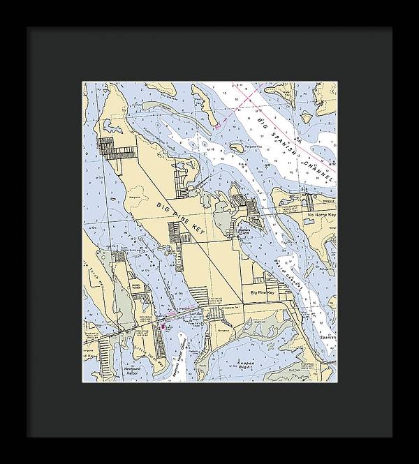 Big Pine Key-florida Nautical Chart - Framed Print