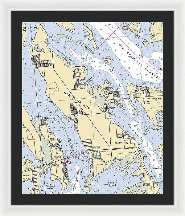 Big Pine Key-florida Nautical Chart - Framed Print