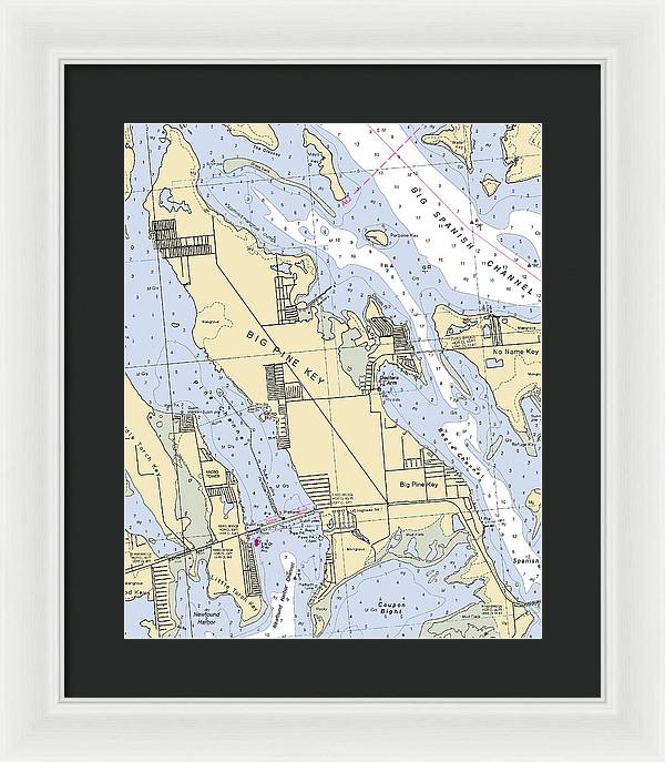 Big Pine Key-florida Nautical Chart - Framed Print