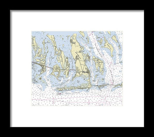 Big Pine Key Torch Florida Nautical Chart - Framed Print