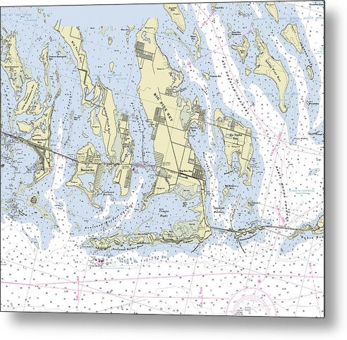 A beuatiful Metal Print of the Big Pine Key Torch Florida Nautical Chart - Metal Print by SeaKoast.  100% Guarenteed!
