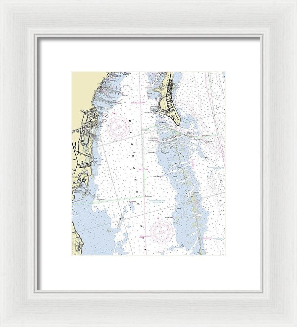 Biscayne Bay Florida Nautical Chart - Framed Print