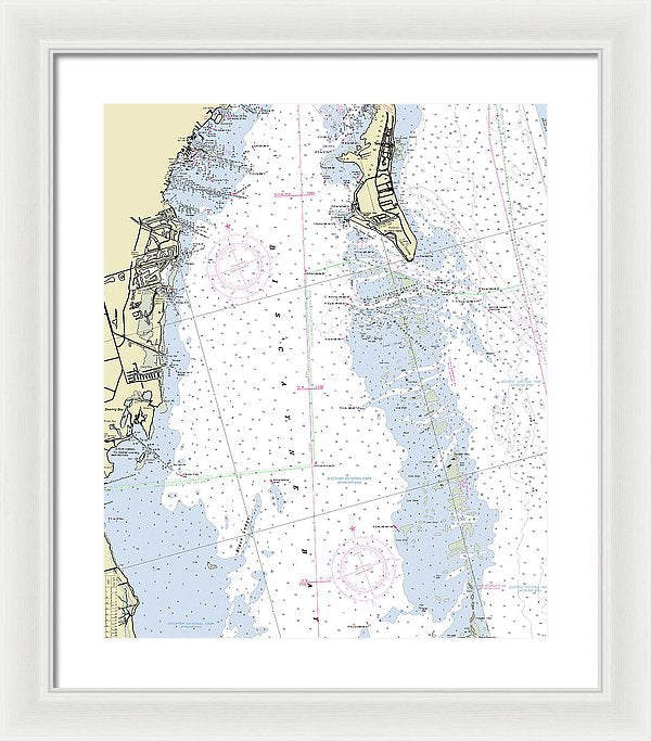 Biscayne Bay Florida Nautical Chart - Framed Print