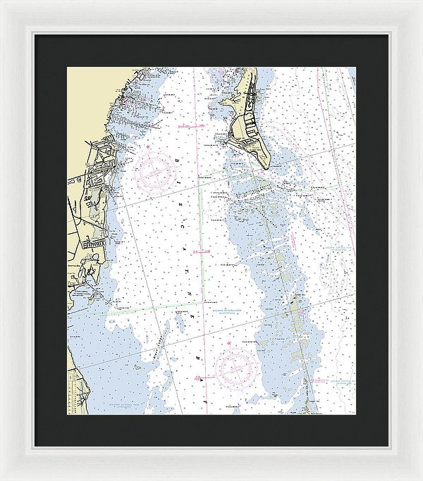 Biscayne Bay Florida Nautical Chart - Framed Print