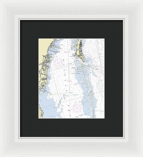 Biscayne Bay Florida Nautical Chart - Framed Print