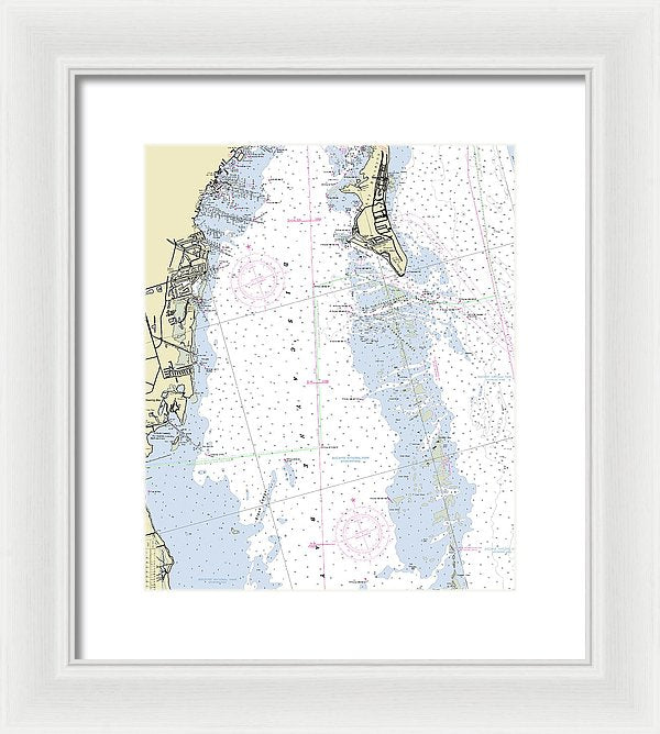 Biscayne Bay Florida Nautical Chart - Framed Print