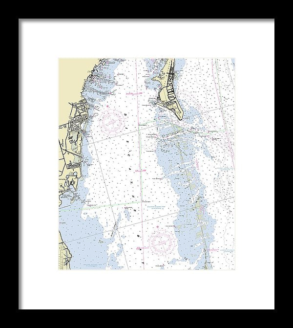 Biscayne Bay Florida Nautical Chart - Framed Print