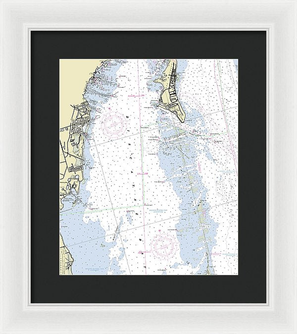 Biscayne Bay Florida Nautical Chart - Framed Print