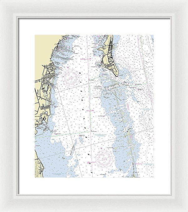 Biscayne Bay Florida Nautical Chart - Framed Print