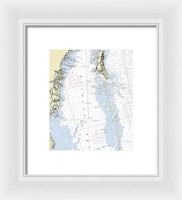 Biscayne Bay Florida Nautical Chart - Framed Print