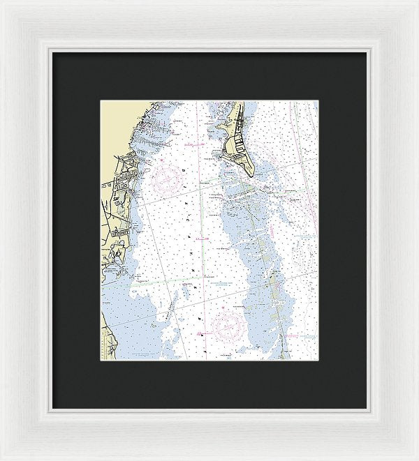 Biscayne Bay Florida Nautical Chart - Framed Print