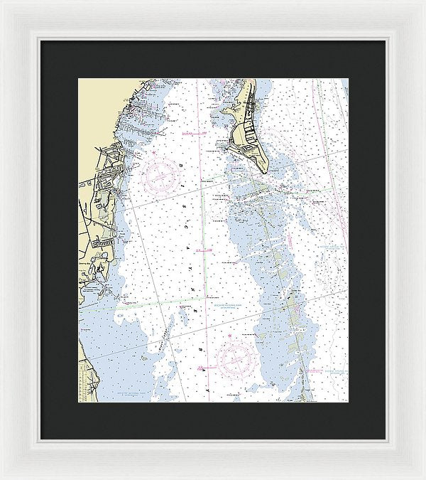 Biscayne Bay Florida Nautical Chart - Framed Print