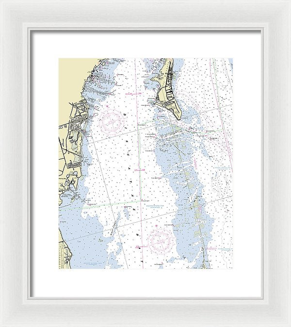 Biscayne Bay Florida Nautical Chart - Framed Print