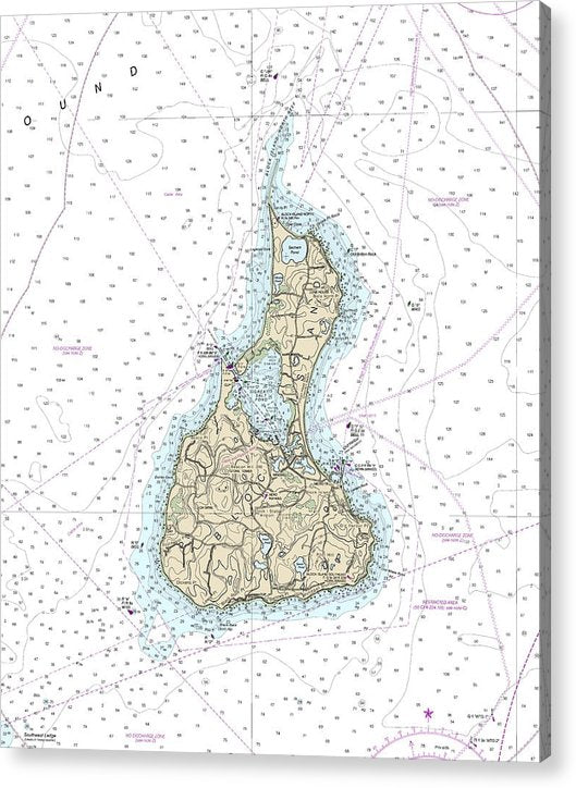 Block Island Rhode Island Nautical Chart  Acrylic Print