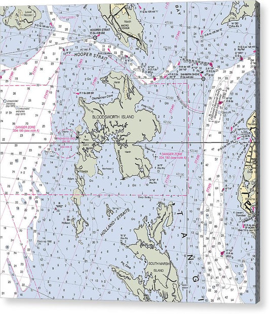 Bloodworth Island-Maryland Nautical Chart  Acrylic Print