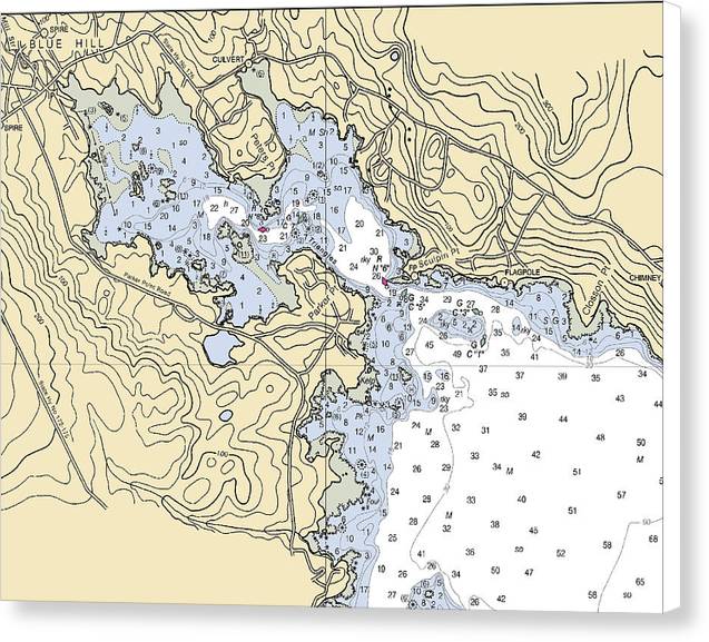 Blue Hill Harbor-maine Nautical Chart - Canvas Print