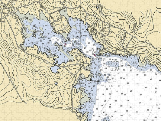 Blue Hill Harbor Maine Nautical Chart Puzzle