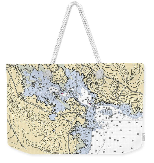 Blue Hill Harbor-maine Nautical Chart - Weekender Tote Bag