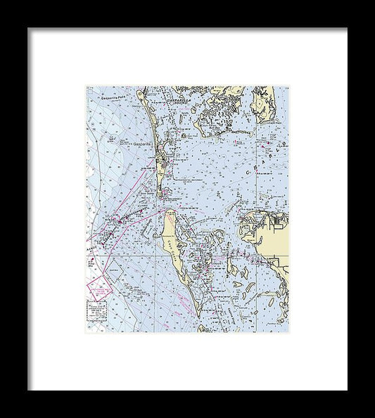 Boca Grande Florida Nautical Chart - Framed Print