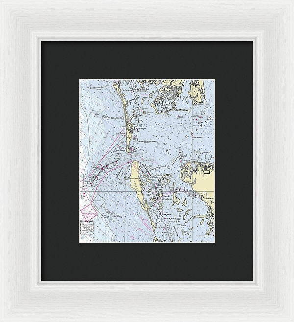 Boca Grande Florida Nautical Chart - Framed Print