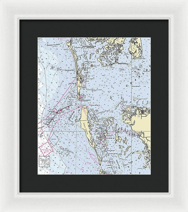 Boca Grande Florida Nautical Chart - Framed Print