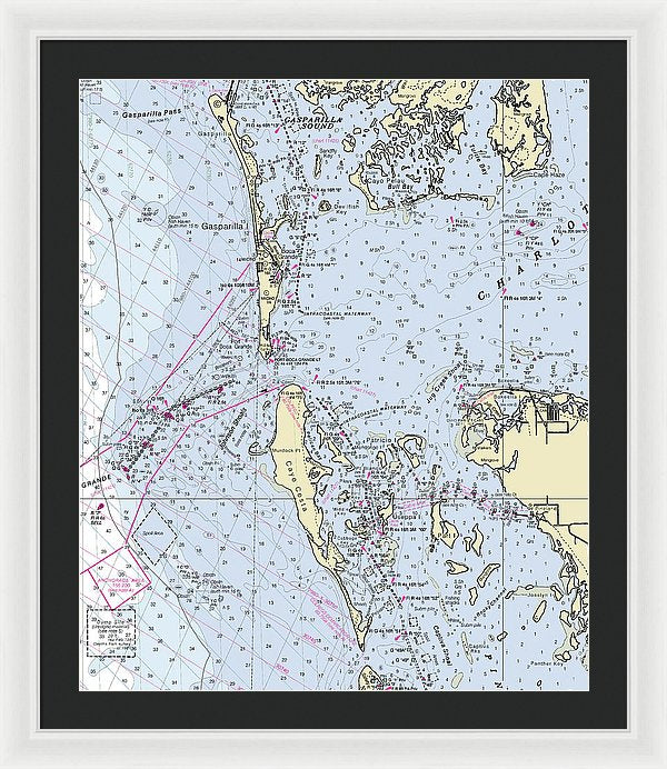 Boca Grande Florida Nautical Chart - Framed Print