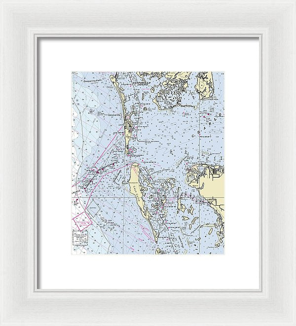 Boca Grande Florida Nautical Chart - Framed Print